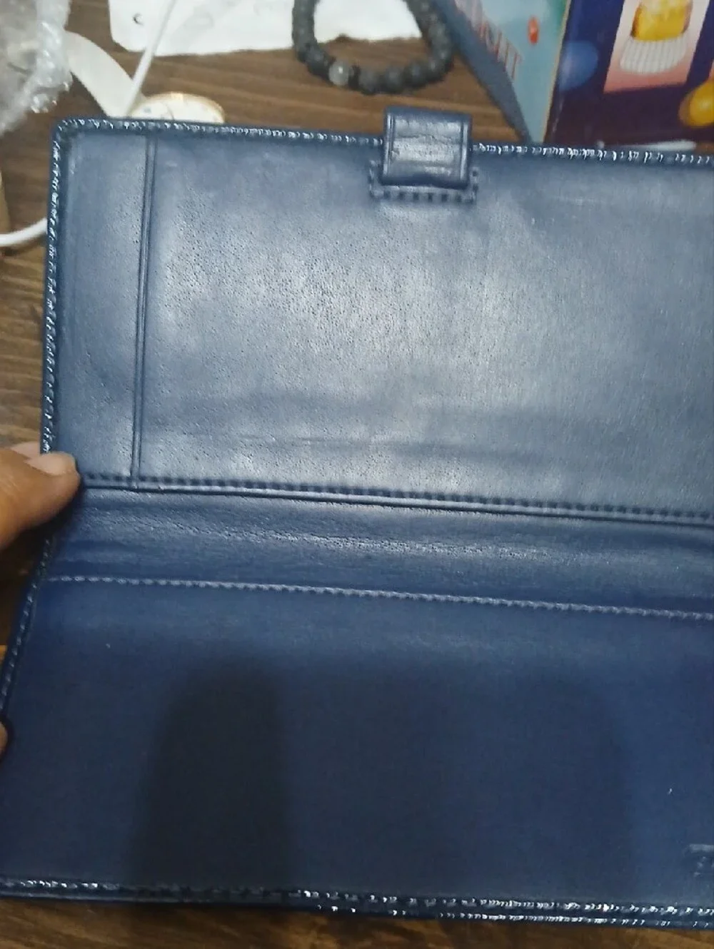 Coach Classic Blue Checkbook Holder Or Wallet